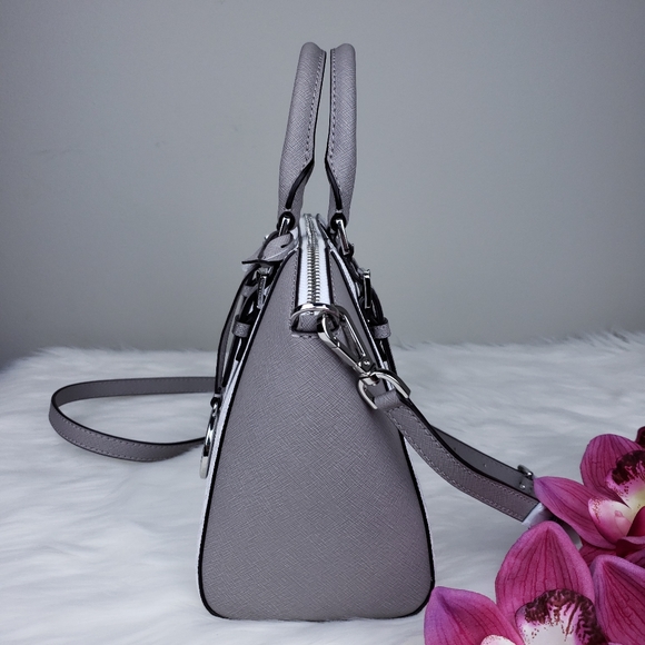 🌺NWT Michael Kors MD Ciara Satchel bag white grey - Picture 2 of 8